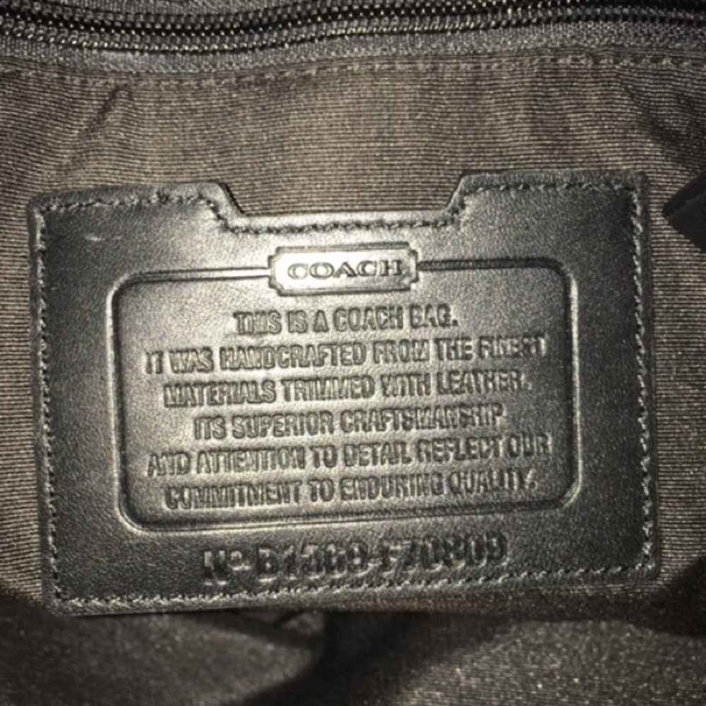Men's black leather Coach briefcase / laptop bag. - Picture 8 of 8