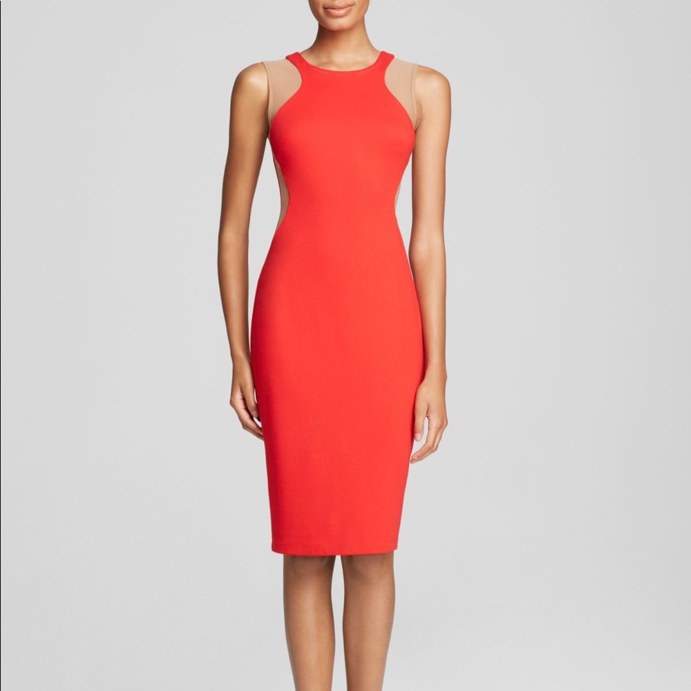 Bailey 44 Sleeveless Midi Illusion Red Dress