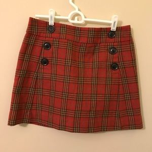 SALE!!!Gap Red Orange Plaid Mini Skirt