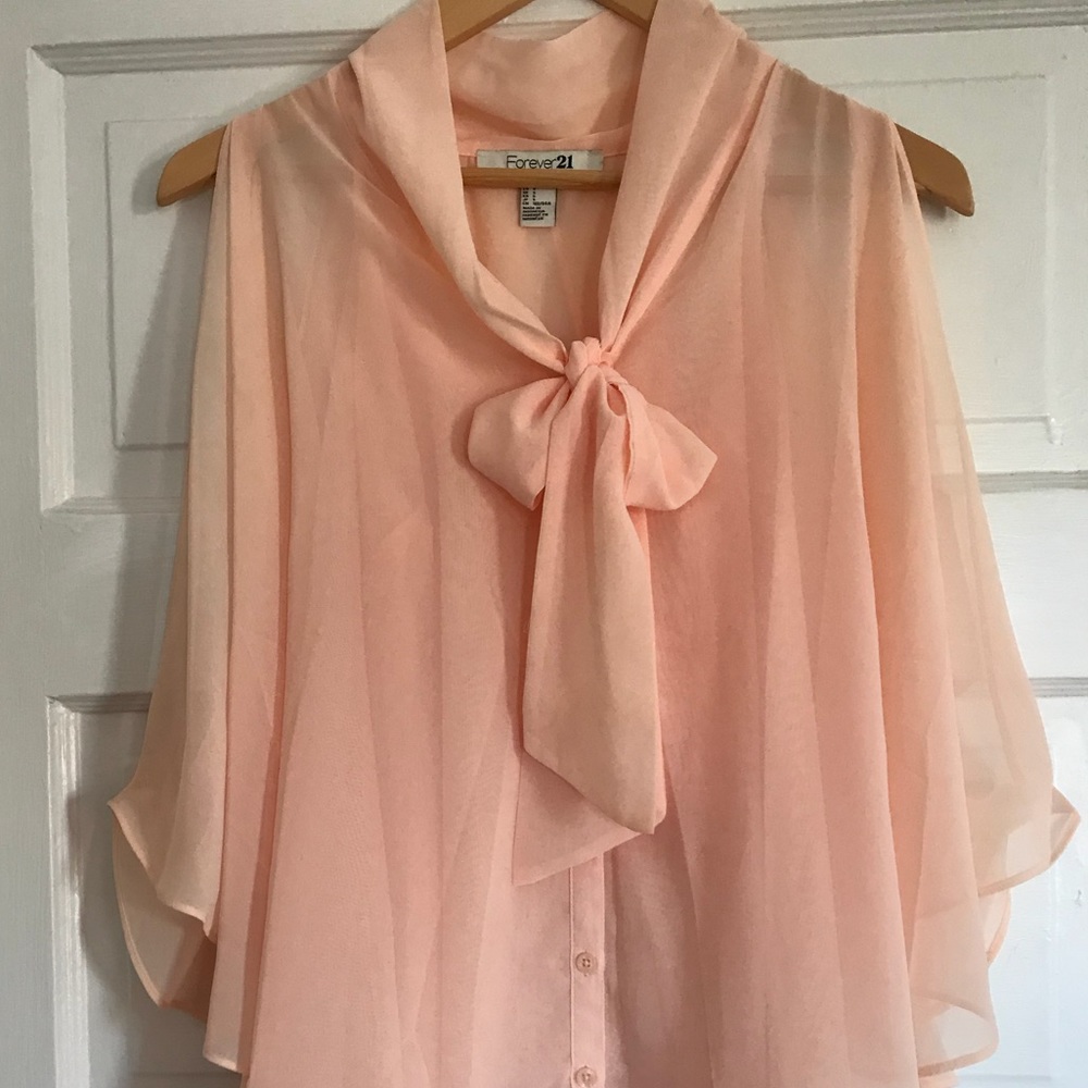 FXXI sleeveless blouse with bat-wing caplet