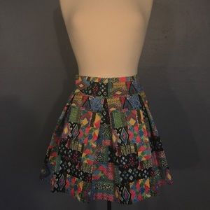 Bandage Material Patterned Pleated Skirt