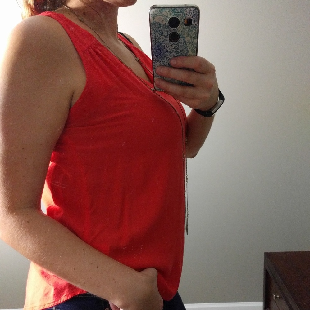 Bright orange tank