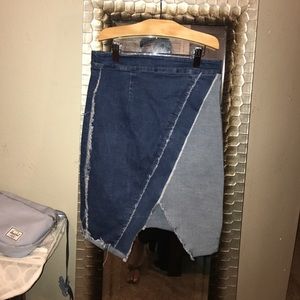 Denim pencil skirt
