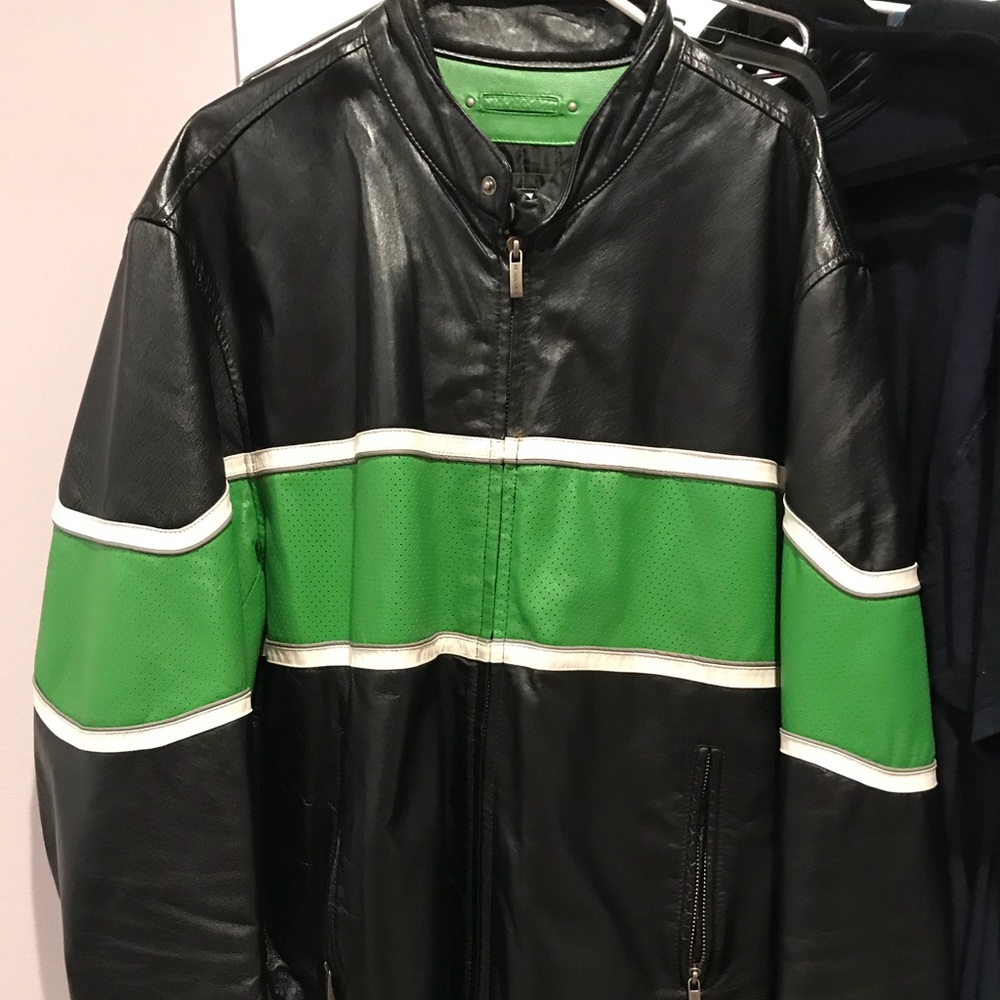 Wilson black and green XXL leather jacket (Man)