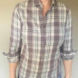 JCrew plum brushed cotton button up shirt