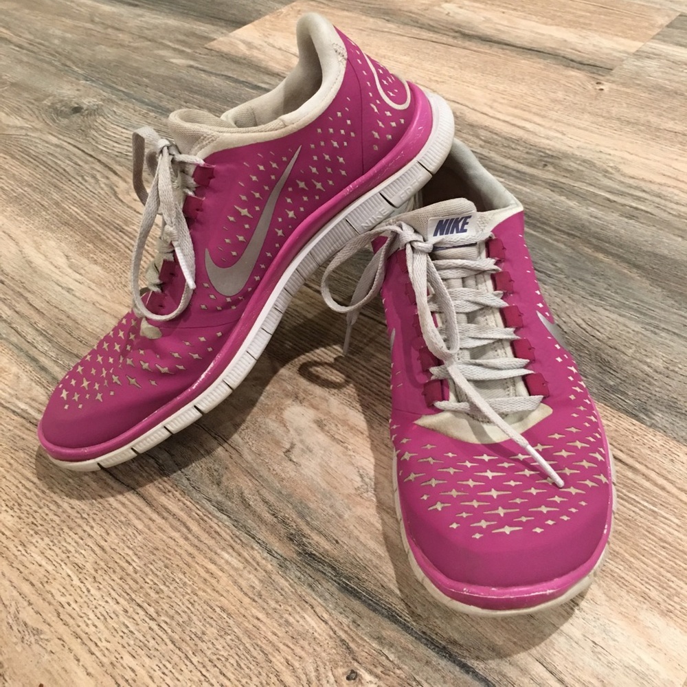 Purple/grey NIKE FREE size 8