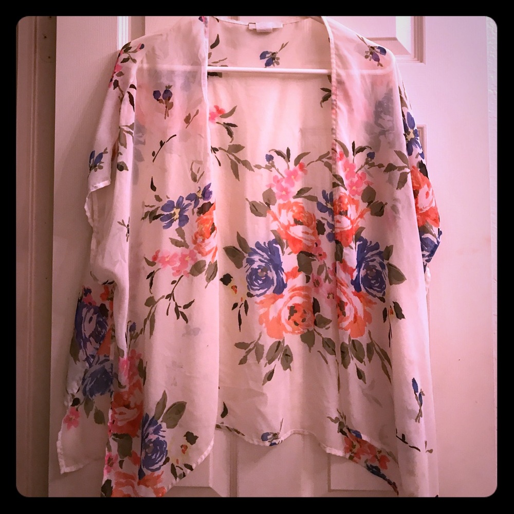 Sheer Floral Kimono