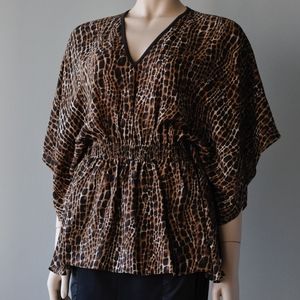 Michael Kors brown animal print tunic top $1k Michael Kors brown animal print tunic top $1k