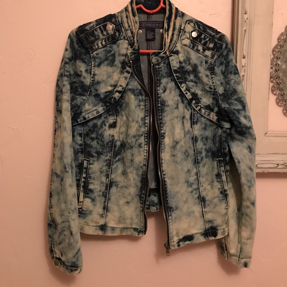 Acid wash denim jacket
