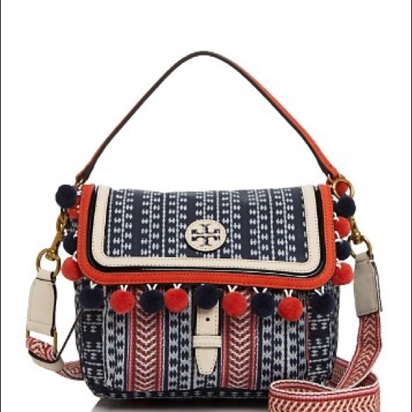Tory Burch Handbags - EUC tory burch scout Pom Pom crossbody