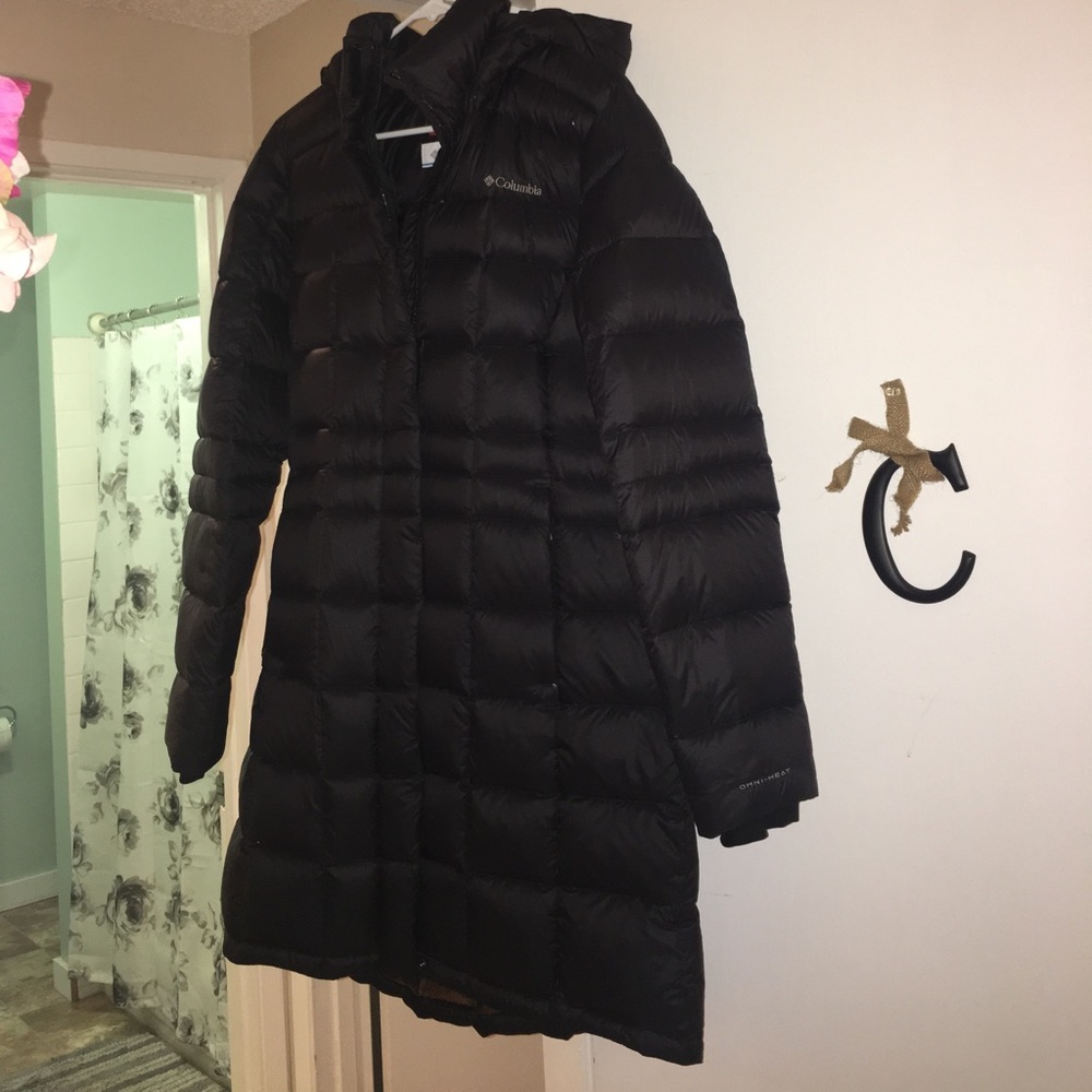 Down Columbia trench coat