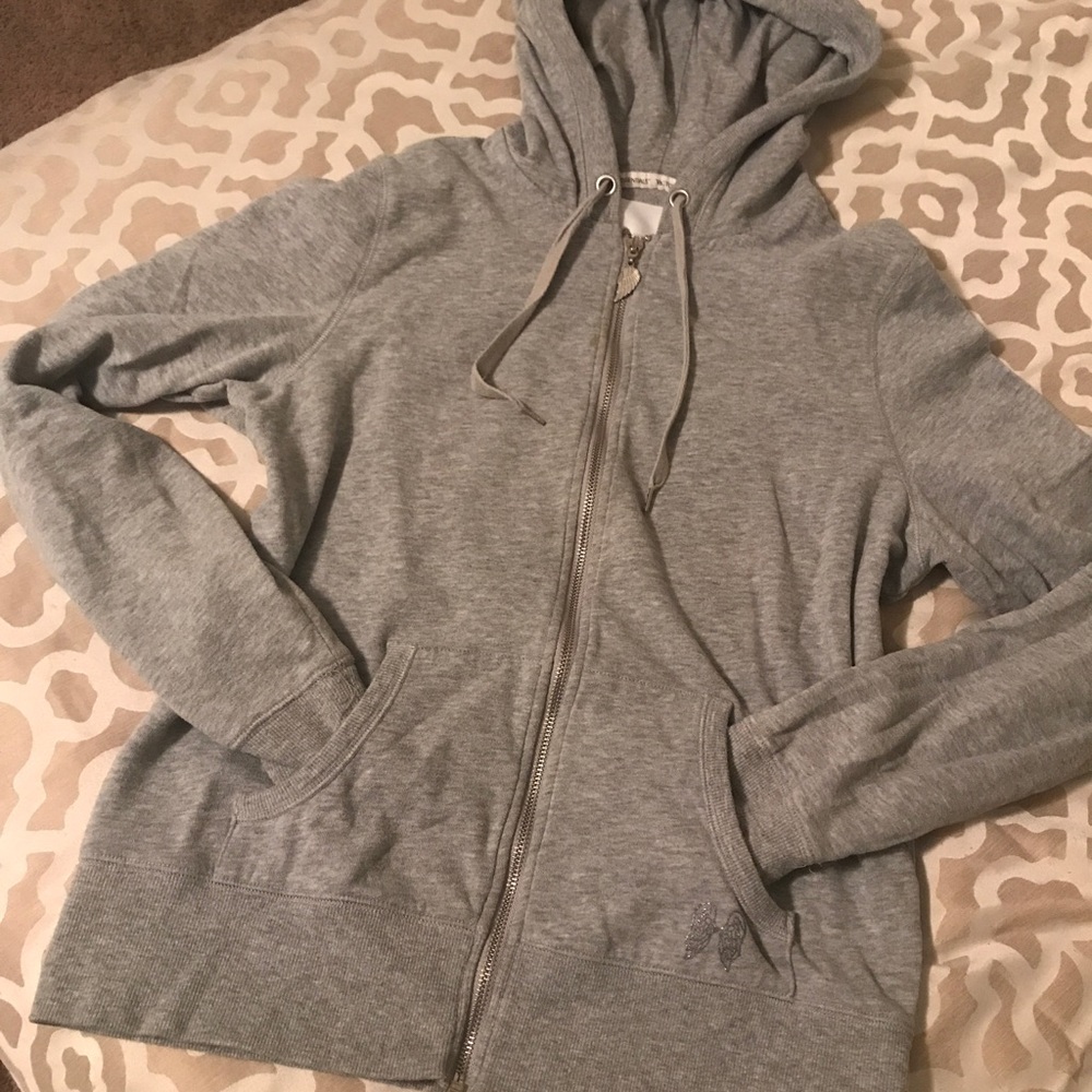 Gray Victoria's Secret Zip Up Hoodie, Large