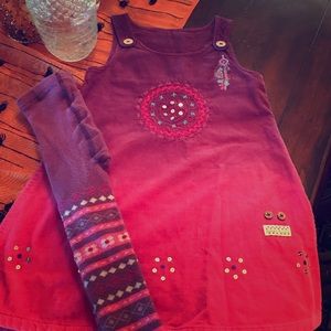 Naartjie sz 4t corduroy with matching pantyhose