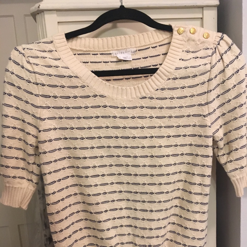 Nautical style knit lightweight sweater