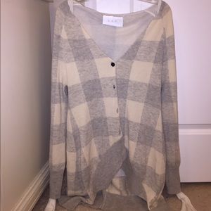 Gray and White Cardigan