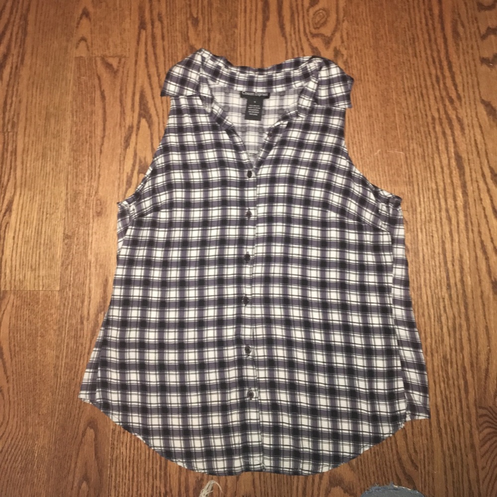 flannel loose tank top