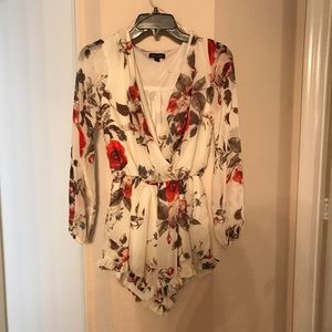 Floral long sleeve romper