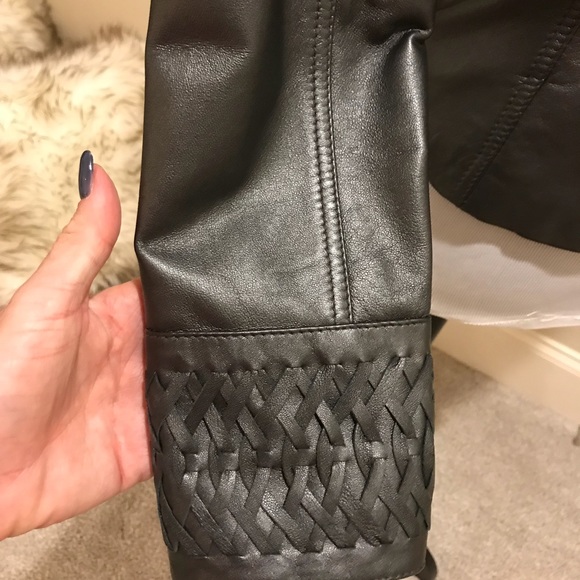 Cache REAL Leather Charcoal Leather Jacket Sz 2 - Picture 5 of 5