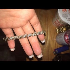 18k gold over silver 1/4 carat diamond bracelet