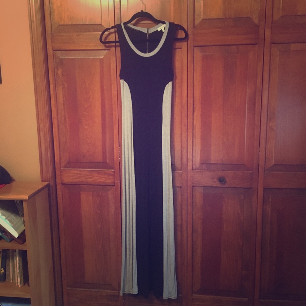 Black and gray maxi dress