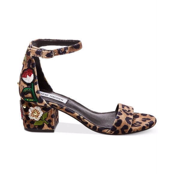 Steve Madden Inca Leopard Print Block Heel Sandals - Picture 4 of 8