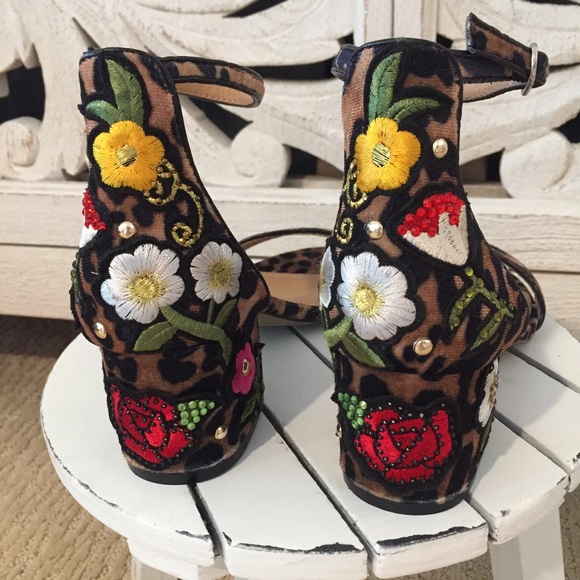 Steve Madden Inca Leopard Print Block Heel Sandals - Picture 7 of 8