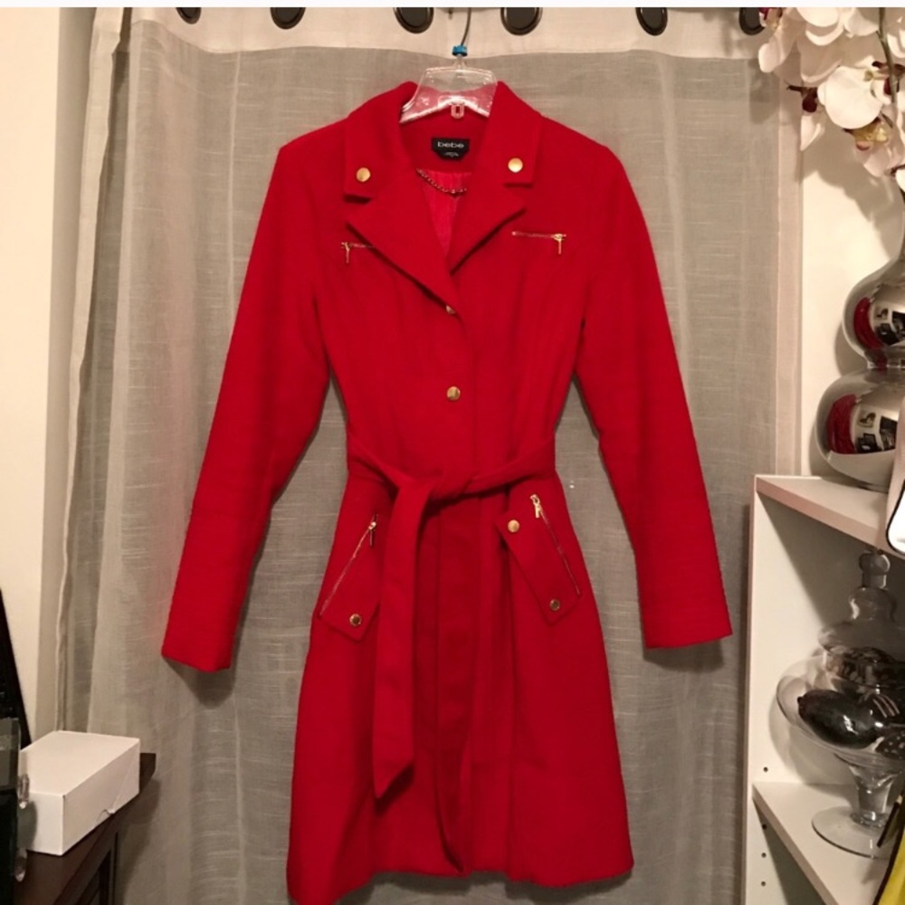 Bebe Red Pea Coat