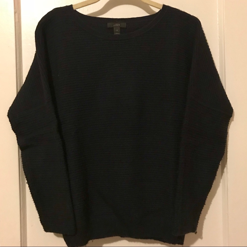 J. Crew Dark Navy Scoop Neck Sweater Small