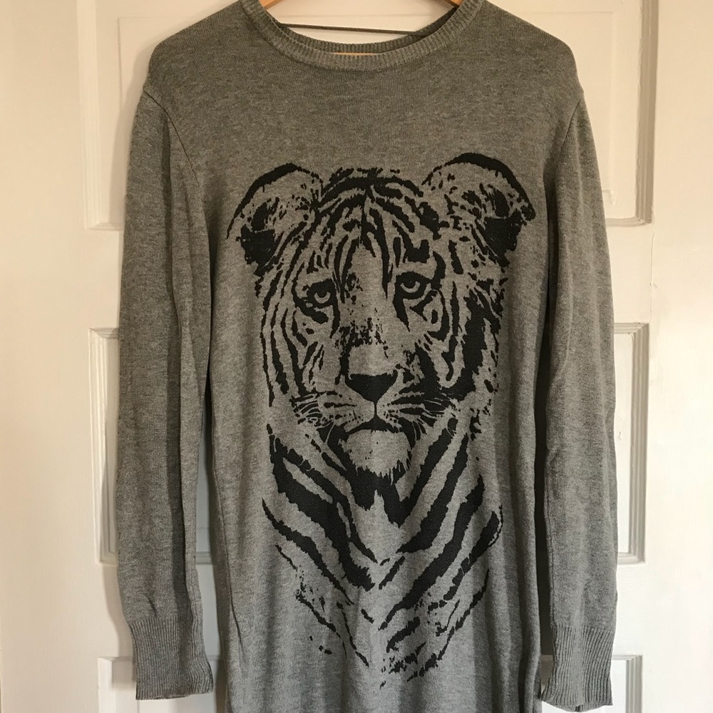 Zara grey tiger sweater dress