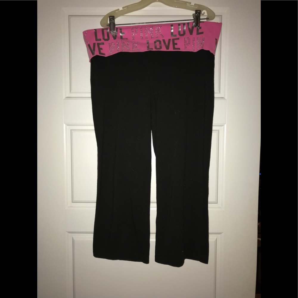 Pink cropped yoga