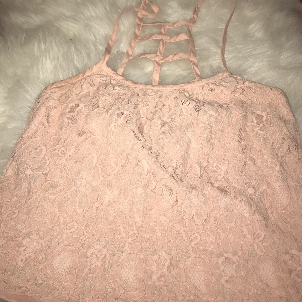 Pink lace blouse