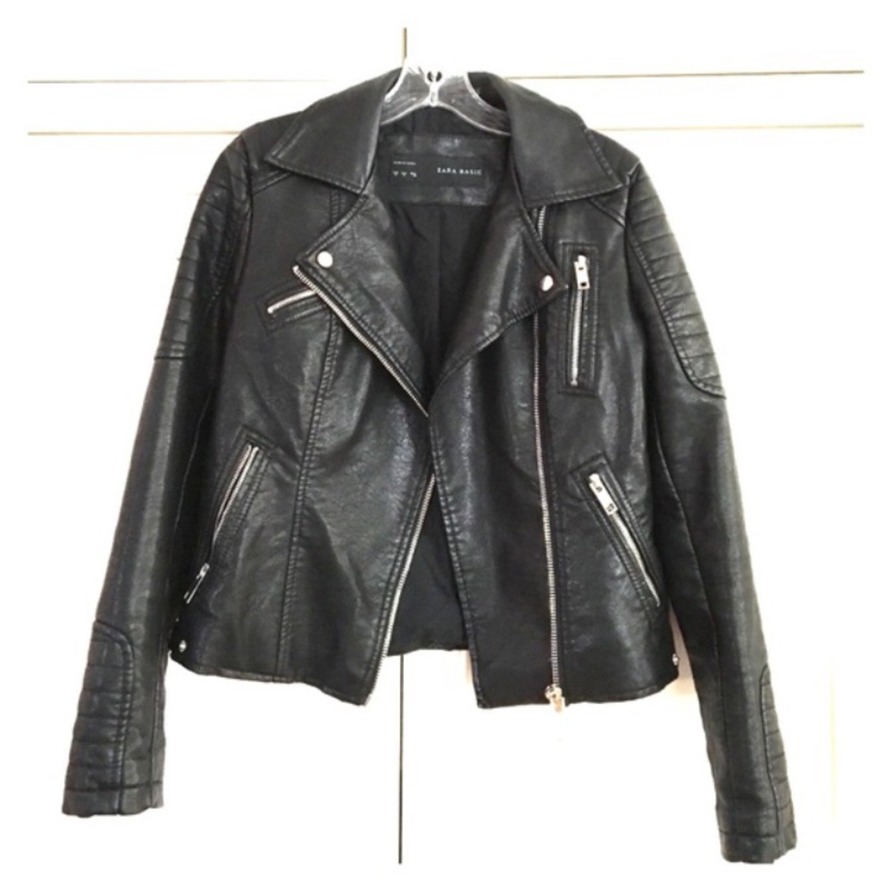 Genuine Leather black Zara Moto jacket