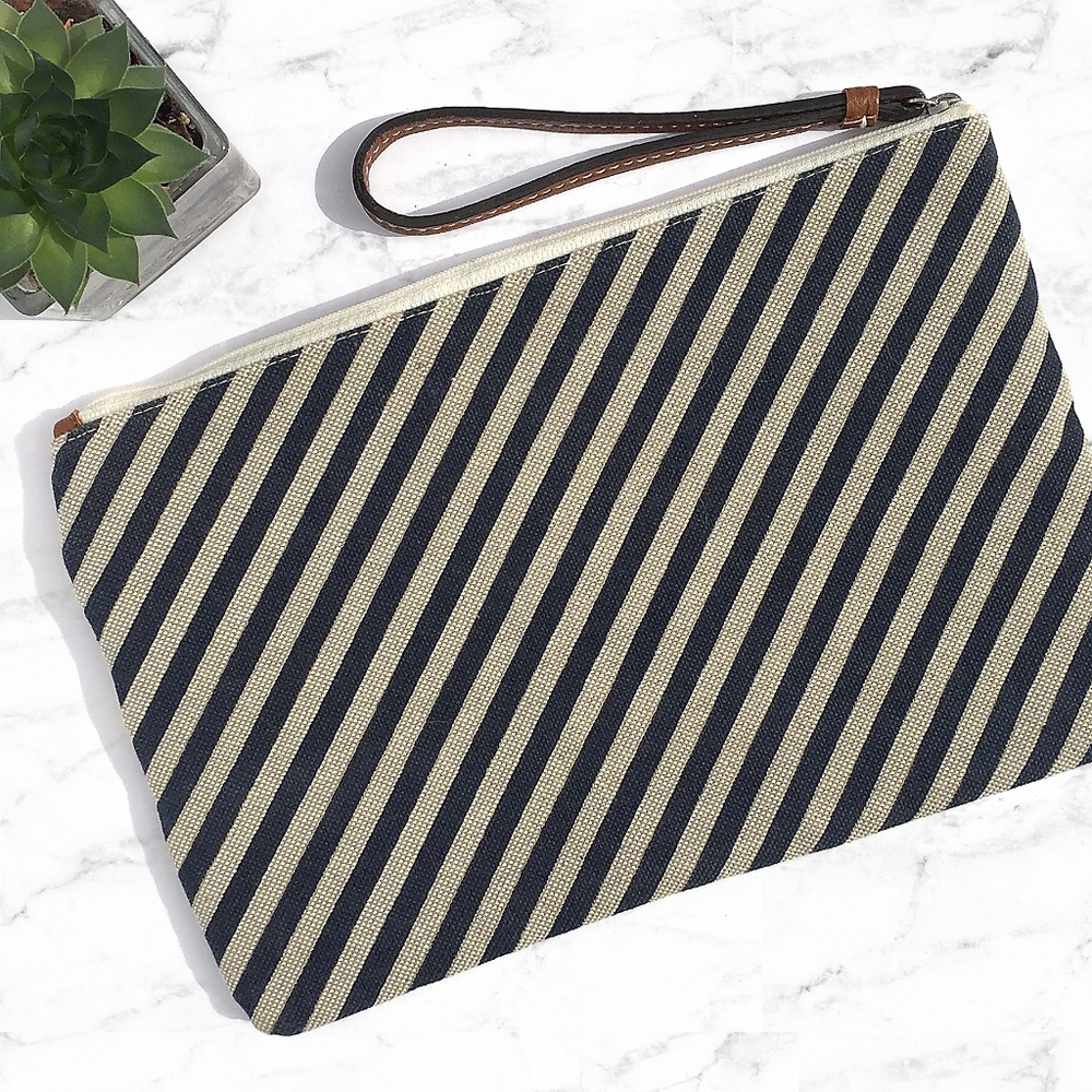 LOFT Sequin/Canvas Wristlet with 2-Sided Design