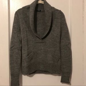 J. Crew Medium Gray V-neck Collar Sweater XS