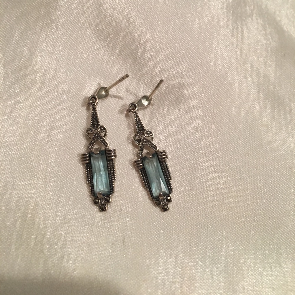 Light blue stone earrings