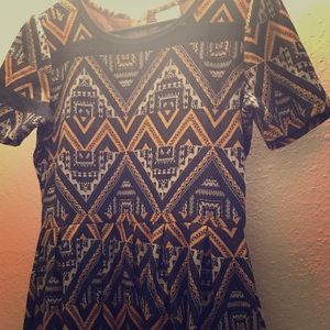 Navy and gold Lularoe Amelia dress. Worn once.
