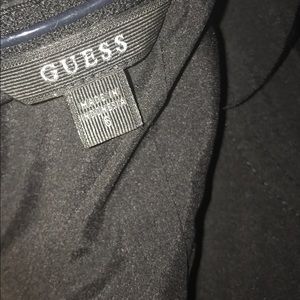 Guess black jumpsuit. Leather bodice. Size 6.