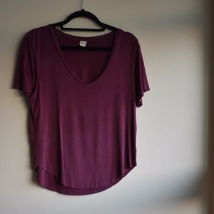 Maroon v neck shirt