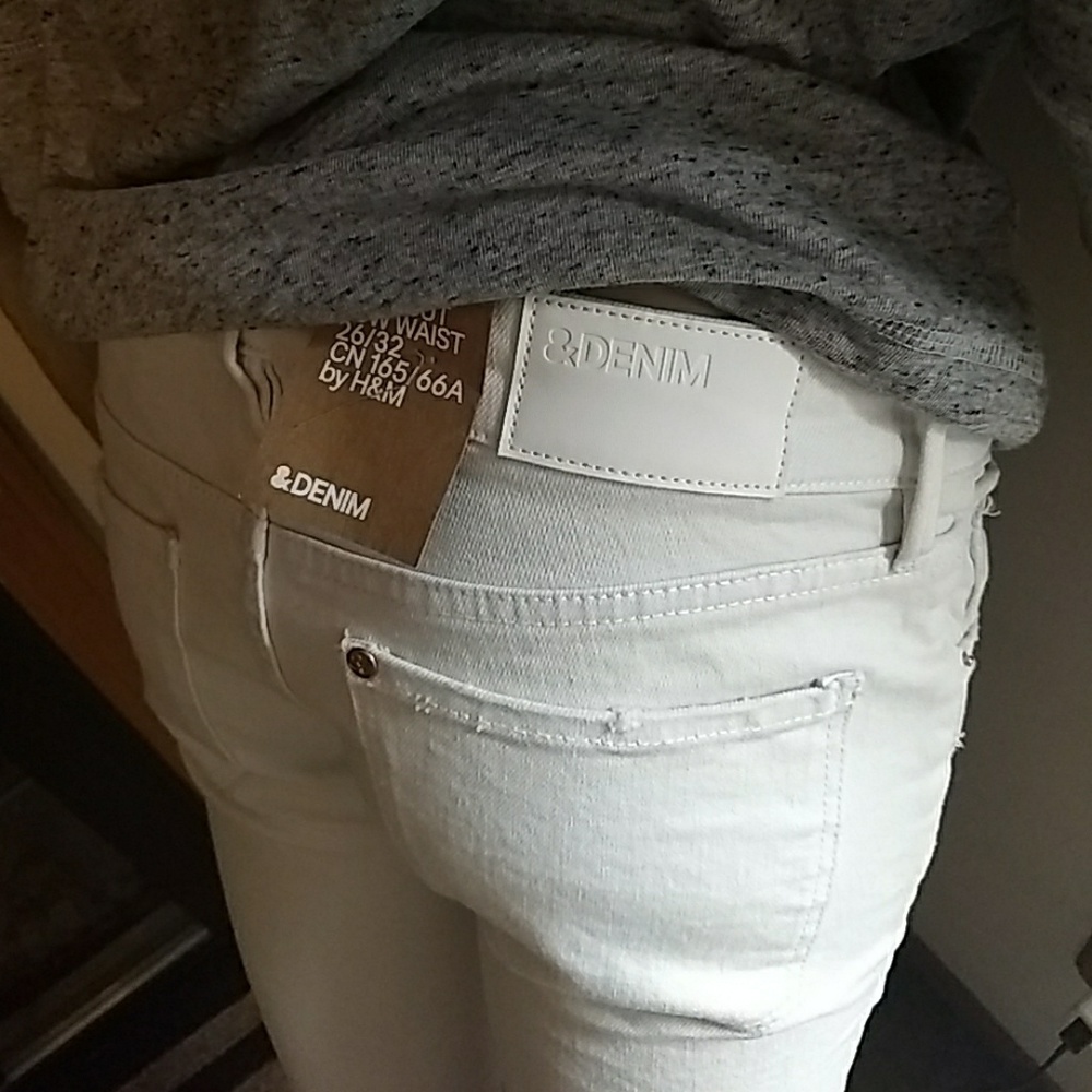 Sexy!!! white strech slim fit H&M jeans