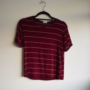 Red and white striped t shirt
