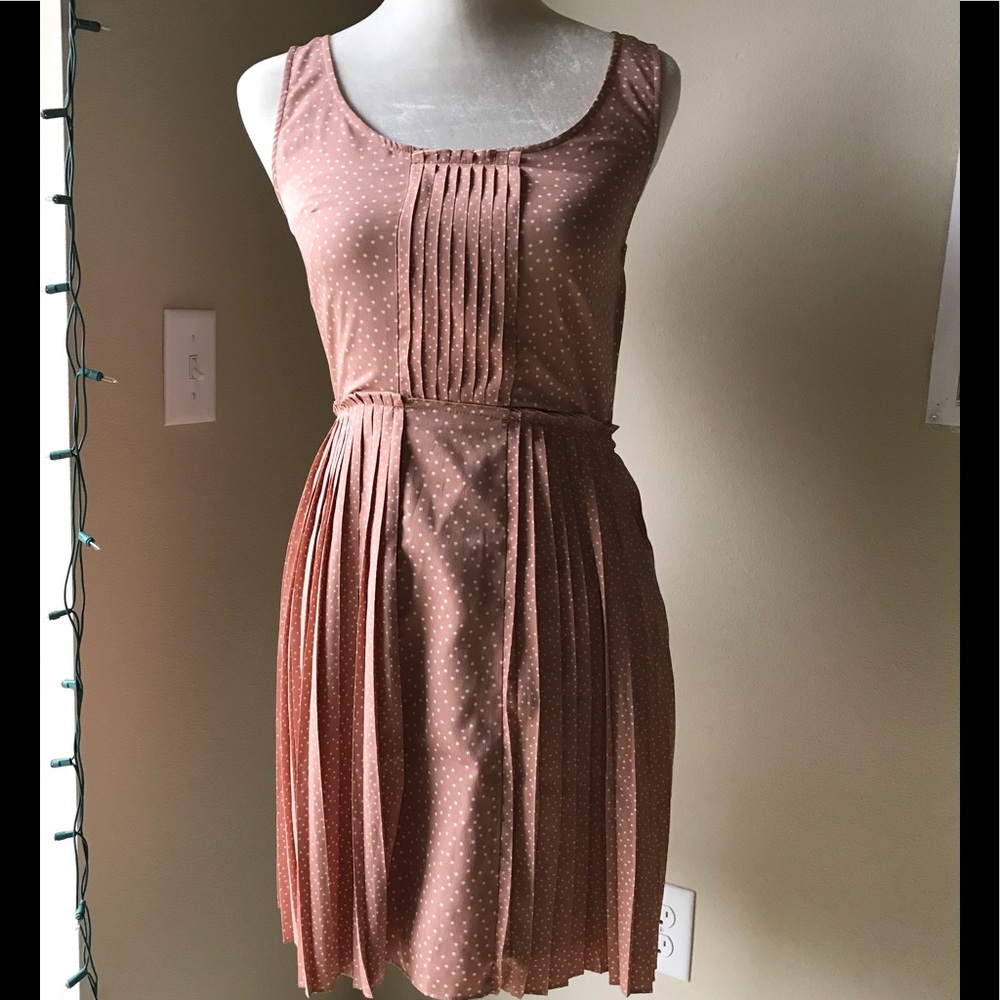 Lauren Conrad blush and white polka dot dress