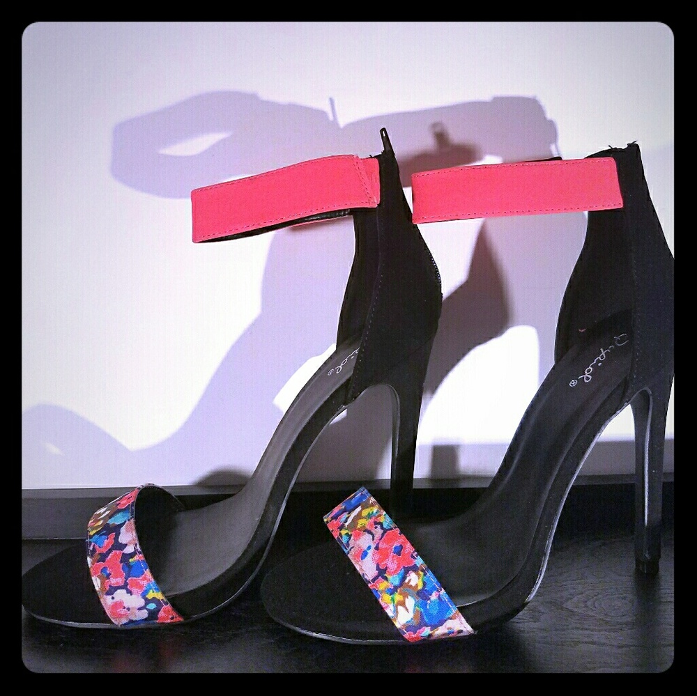 Flower Print Heels