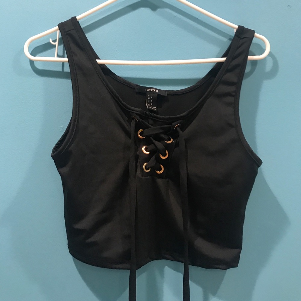 Forever 21 Lace Up Crop Top