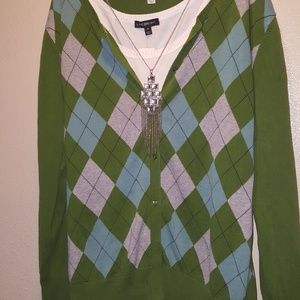 ARGYLE PATTERN CARDIGAN