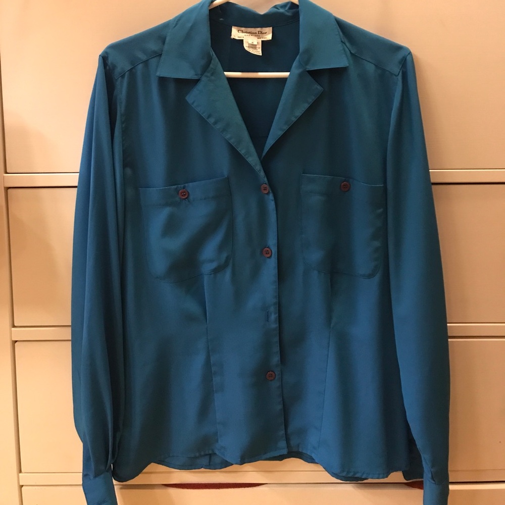 Blue Christian Dior Chemise Blouse