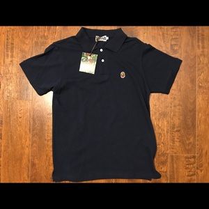 A Bathing Ape navy short sleeve polo shirt