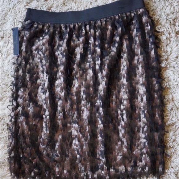 Courtney - Textured Pencil Skirt With Metallic Gold Trim main image 0