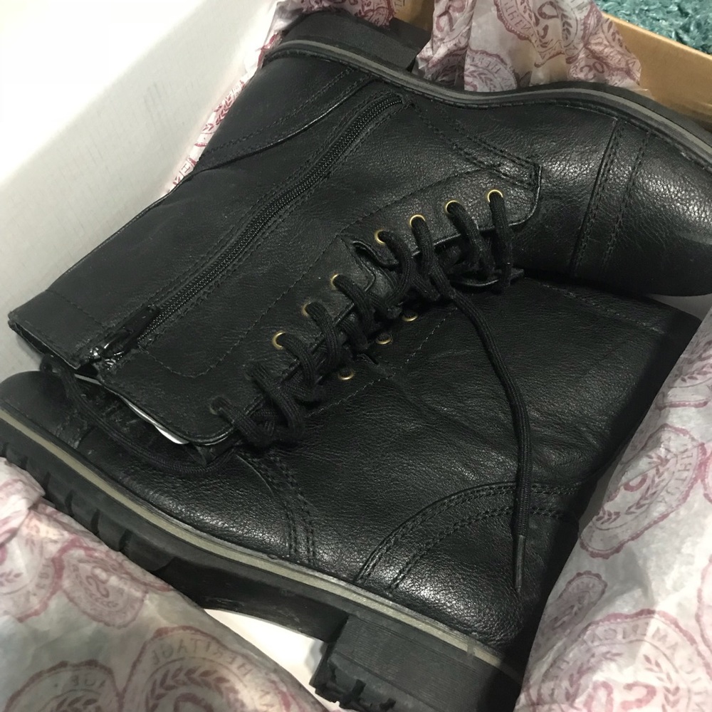 SO Lace Up Combat Boots - Black