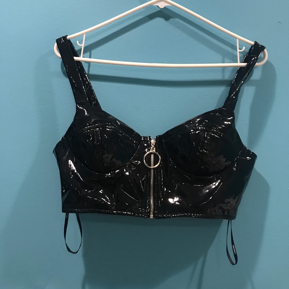 Forever 21 Pleather ZIP Up Bra
