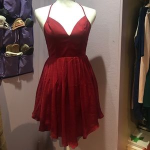 Red party dress